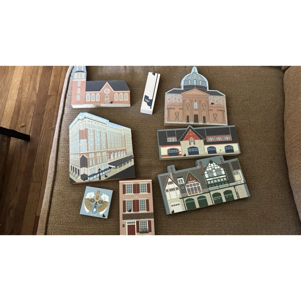 Vintage Lot 8 Cats Meow House Buildings Philadelphia cathedral Keystone read